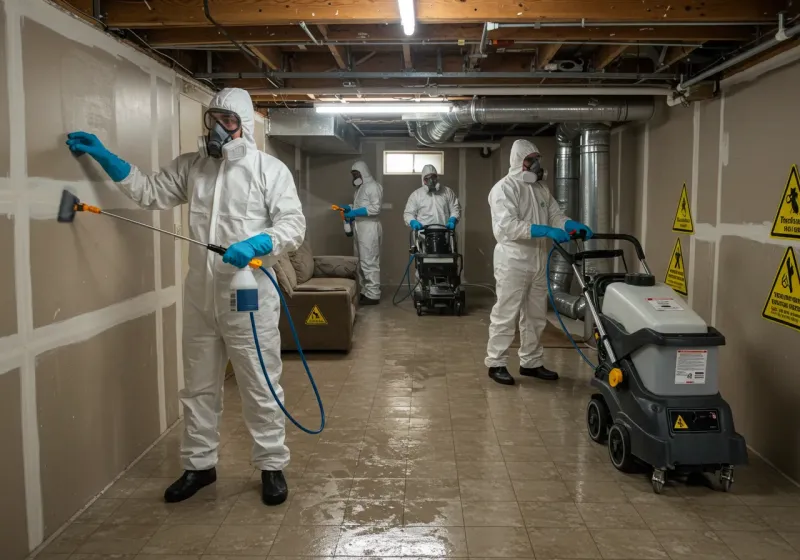 Basement Moisture Removal and Structural Drying process in Marion, TX